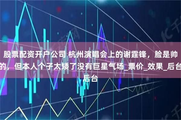 股票配资开户公司 杭州演唱会上的谢霆锋，脸是帅的，但本人个子太矮了没有巨星气场_票价_效果_后台
